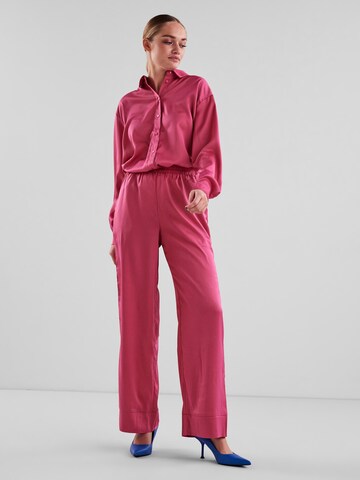 PIECES Wide leg Pants 'Nora' in Pink