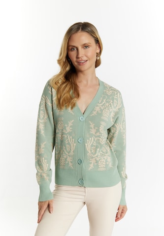 Usha Knit Cardigan in Green: front