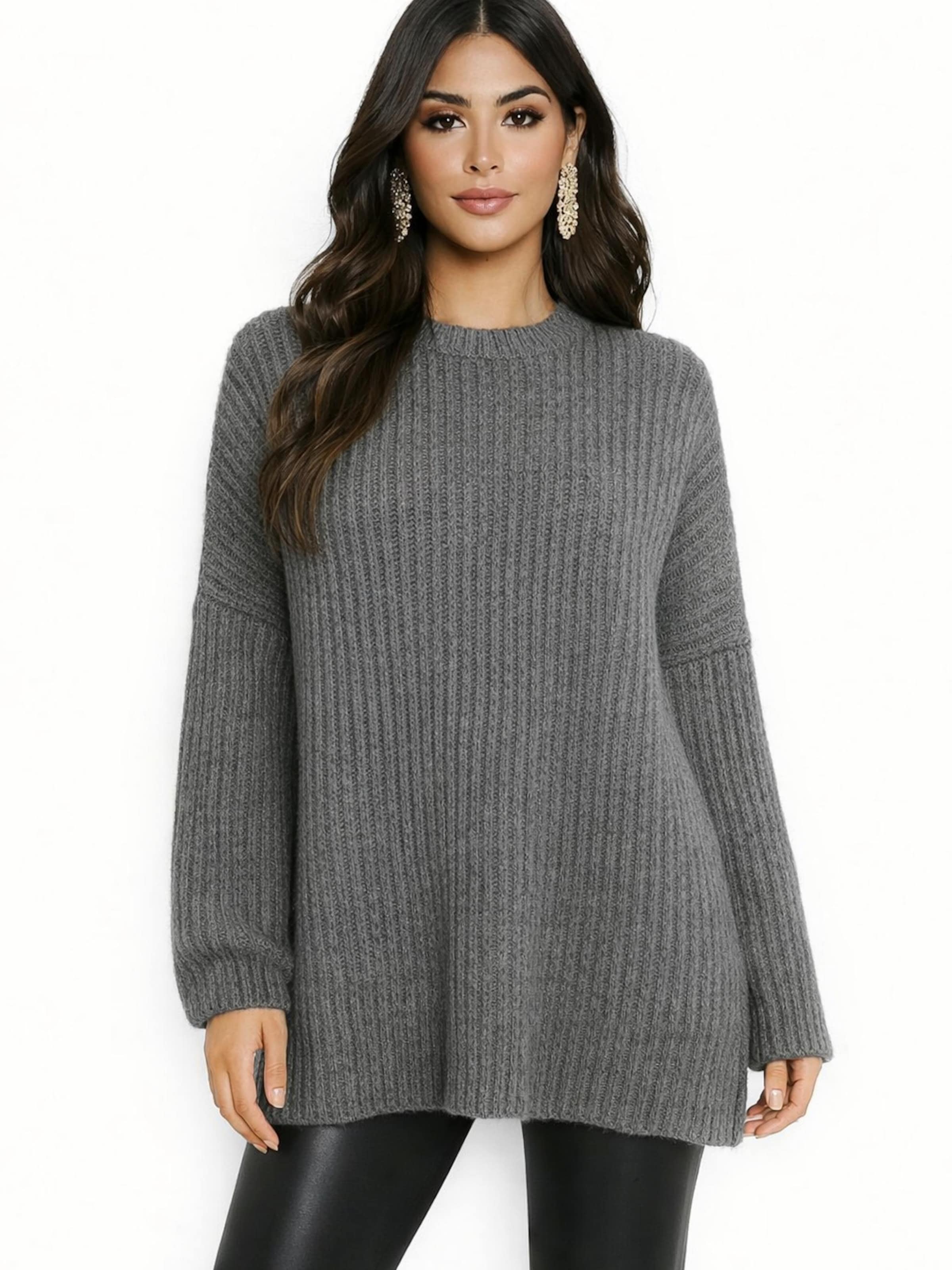 Worldclassca Oversizepullover 'Dicker'‌‌‌ in Grau: Vorderseite