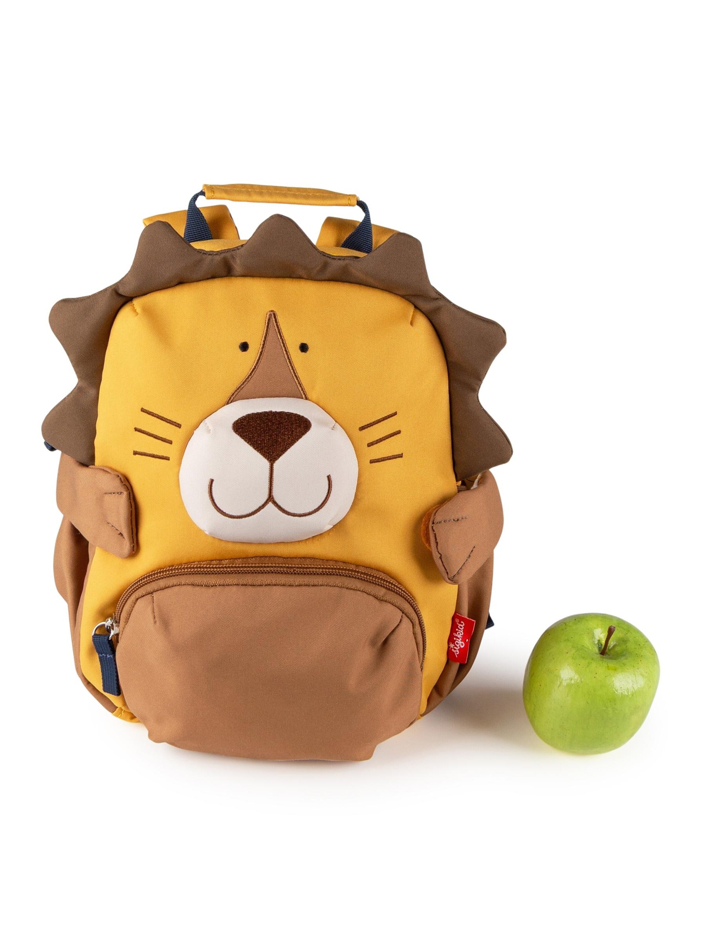 SIGIKID Backpack 'Kindergarten Rucksack fröhliches Tiergesicht, 5,2 Liter' in Yellow