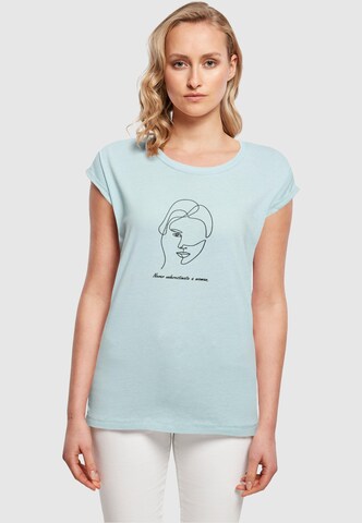 Merchcode Shirt 'WD - Woman Figure' in Blauw: voorkant