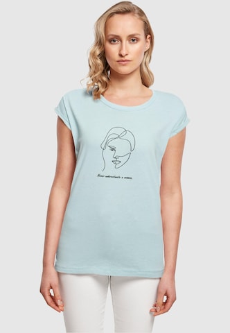 Merchcode T-Shirt 'WD - Woman Figure' in Blau: predná strana