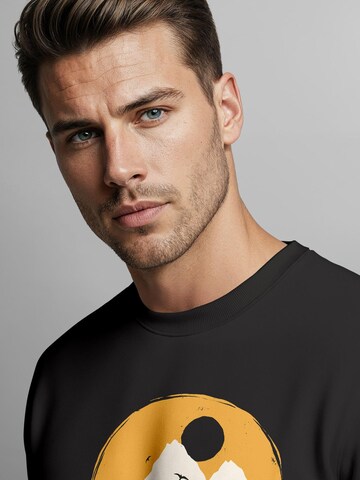 Neverless Sweatshirt 'Berge Sonne'‌‌‌‌ in Schwarz