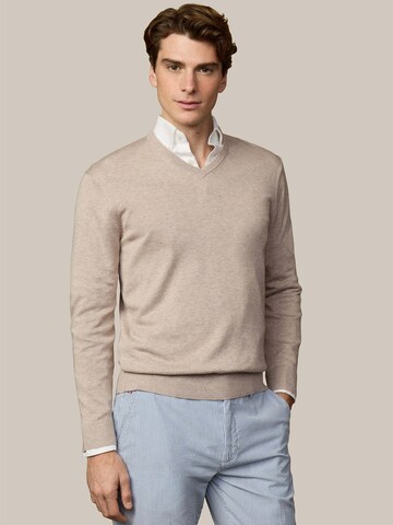 Hackett London Trui 'ESS' in Beige: voorkant