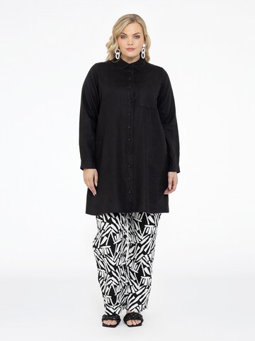 YOEK Bluse 'Linen' in Schwarz