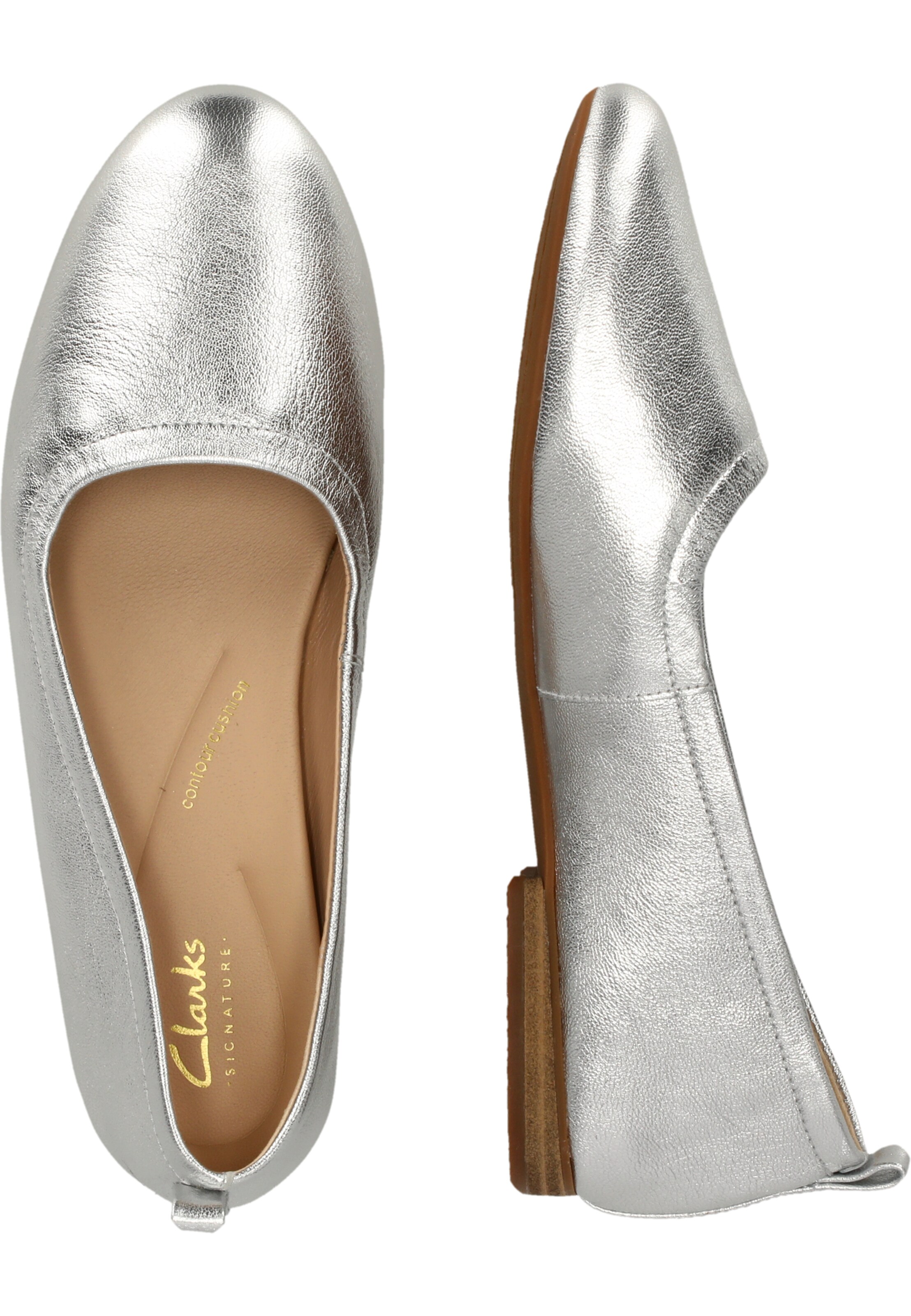 CLARKS Ballerina 'Fawna Soft' in Silver