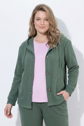 Ulla Popken Sweatjacke in Grün: Vorderseite