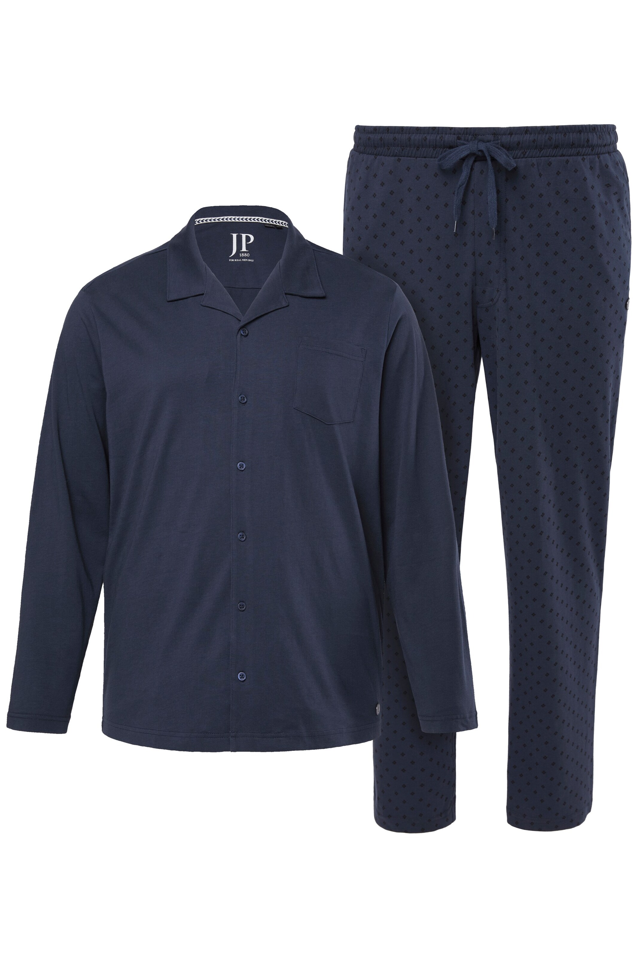 JP1880 Pyjama lang in Blauw: voorkant