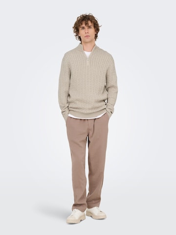 Only & Sons Pullover 'ONSLoui' i beige