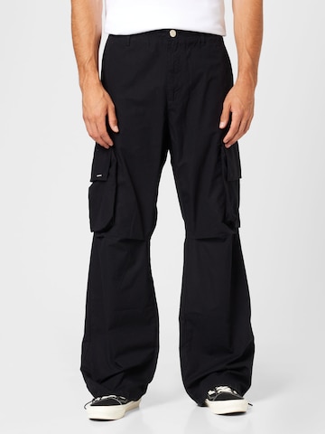 EIGHTYFIVE Loose fit Cargo trousers in Black: front