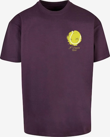 Merchcode Shirt 'Its Tennis Time' in Lila: voorkant