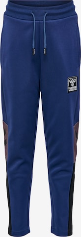Hummel Tapered Pants in Blue: front