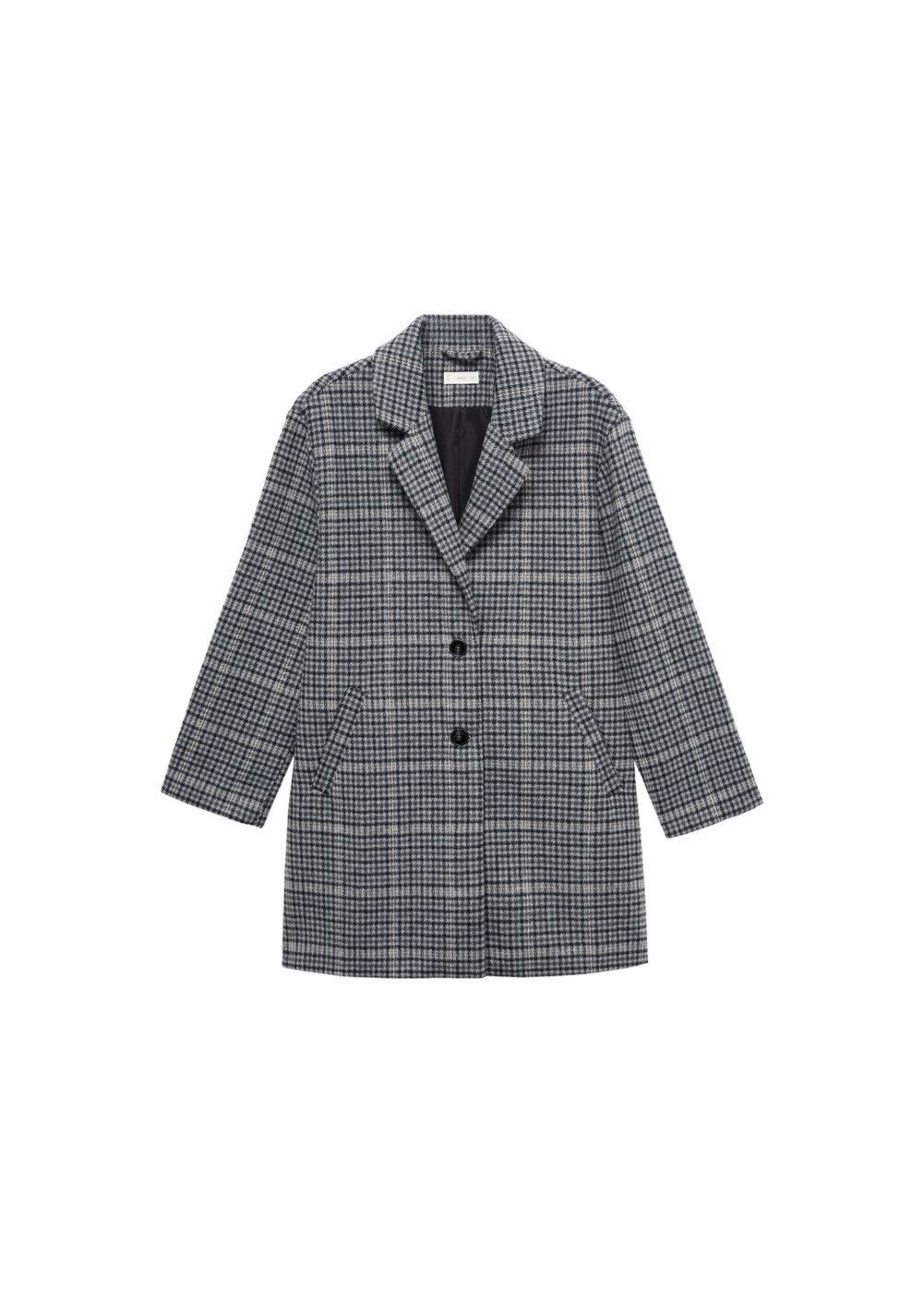 MANGO TEEN Between-Seasons Coat in Black: front