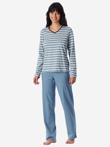 SCHIESSER Schlafanzug ' Casual Essentials ' in Blau: Vorderseite