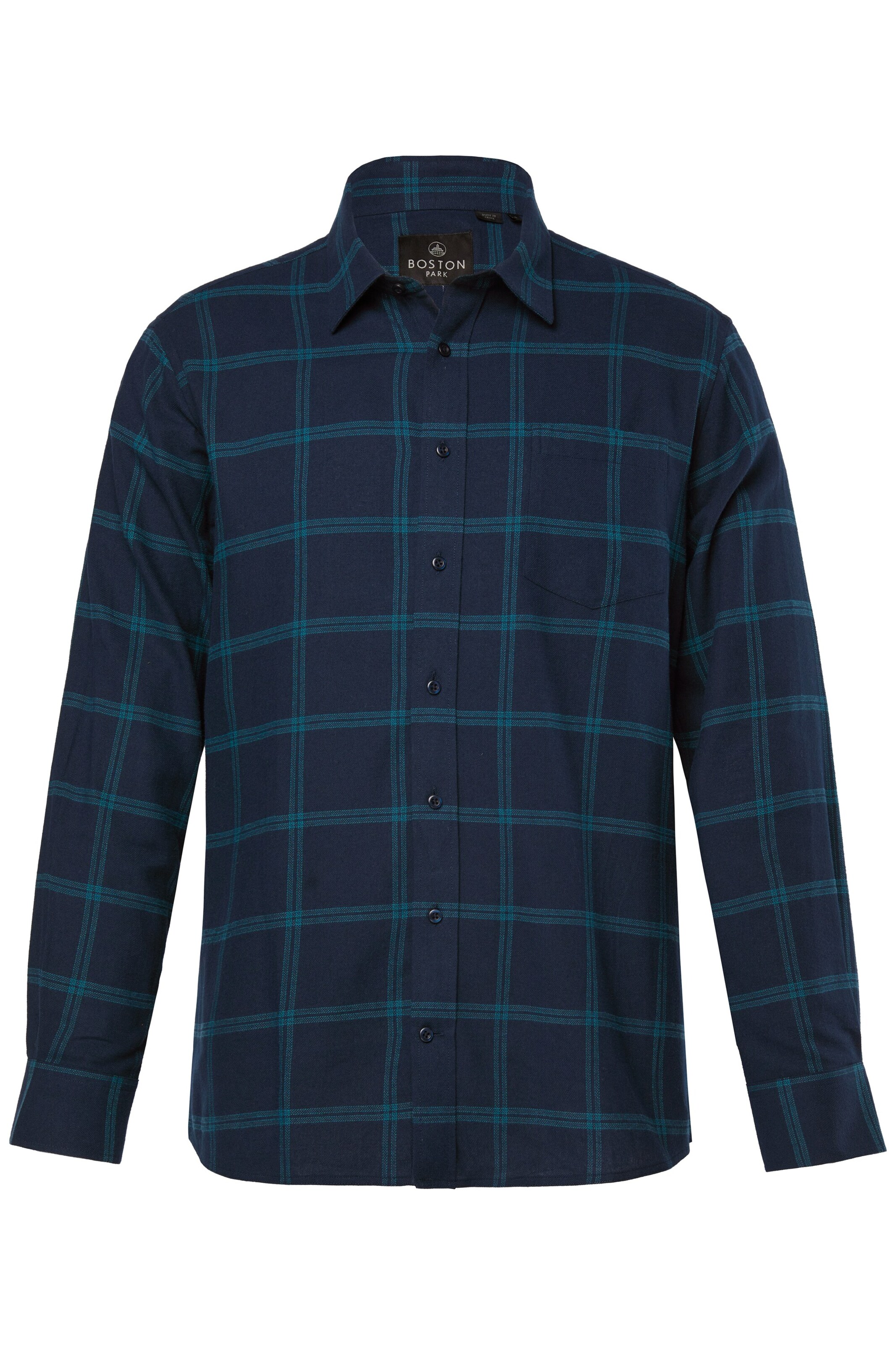 Boston Park Regular fit Overhemd in Blauw: voorkant