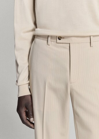 MANGO MAN Slim fit Pleated Pants 'Milan' in Beige