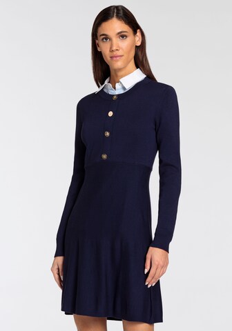 DELMAO Strickkleid in Blau