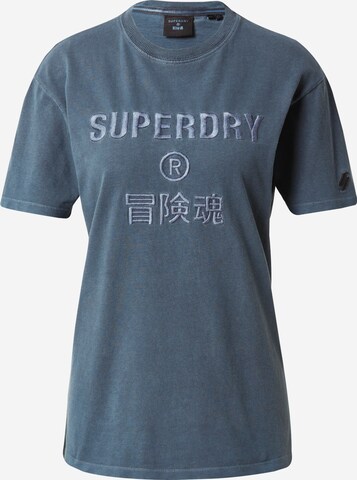 Superdry Tričko – modrá: přední strana