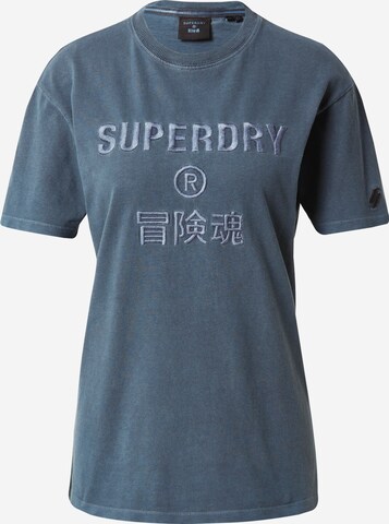 Tricou de la Superdry pe albastru: față