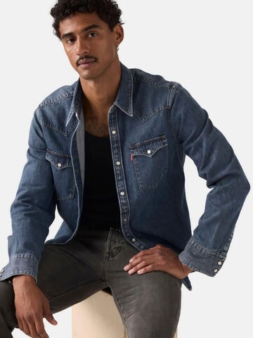 LEVI'S ® Regular fit Between-season jacket 'M' Barstow Western Standard Lower Haight Med Indigo Flat Finish Shirt' in Mixed colours