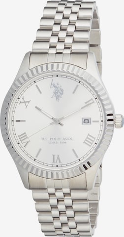 U.S. POLO ASSN. Analoog horloge 'Brandon Steel' in Wit: voorkant