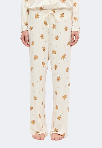 Hunkemöller - Pantalón de pijama 'Ess' en blanco: frente