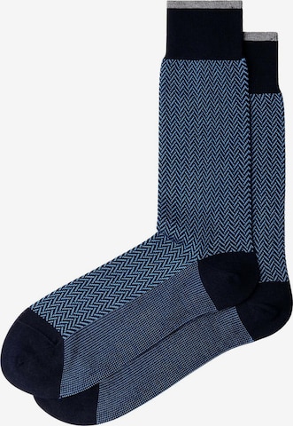 Hackett London Socken ' HERRINGBONE ' in Blau: Vorderseite