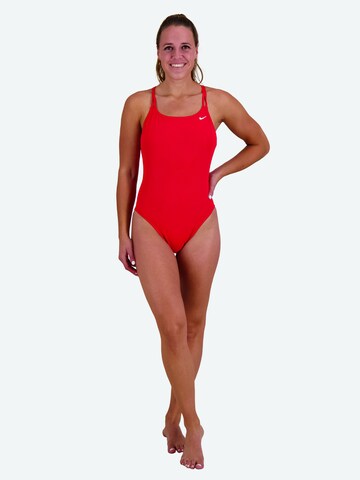 Nike Swim Bustier Sportbadeanzug in Rot