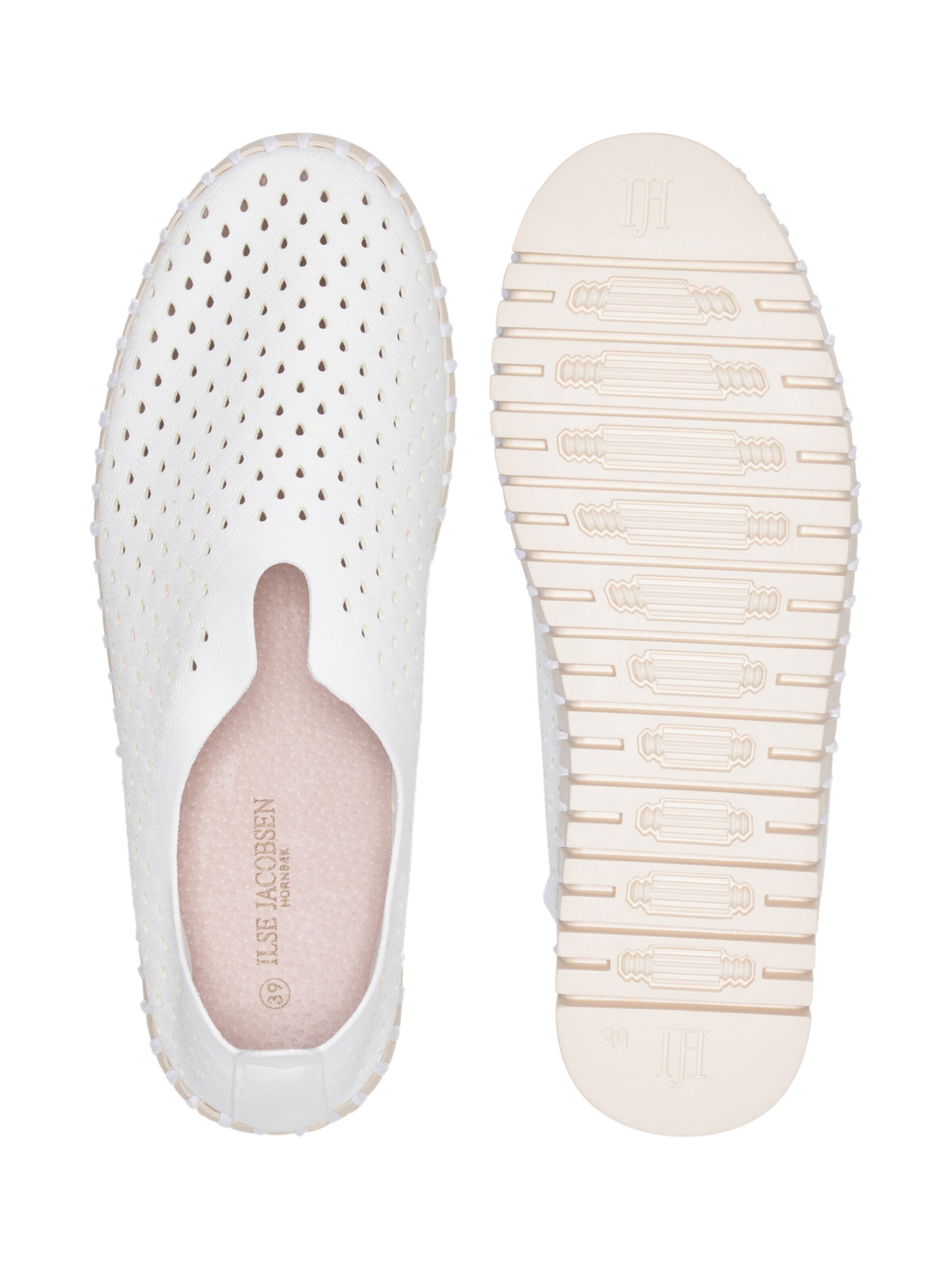 ILSE JACOBSEN Slip-on 'Tulip' in Wit