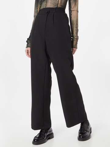 Hailys Loose fit Pleat-Front Pants 'Grace' in Black: front