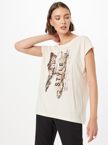 Cartoon T-Shirt in Beige: predná strana