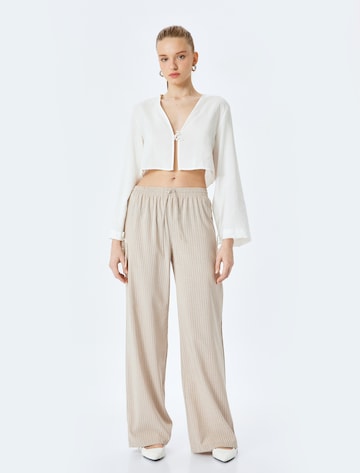 Koton Wide leg Broek in Bruin: voorkant