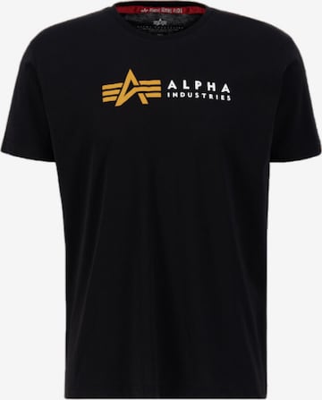 ALPHA INDUSTRIES Shirt 'Alpha Label PP' in Black: front