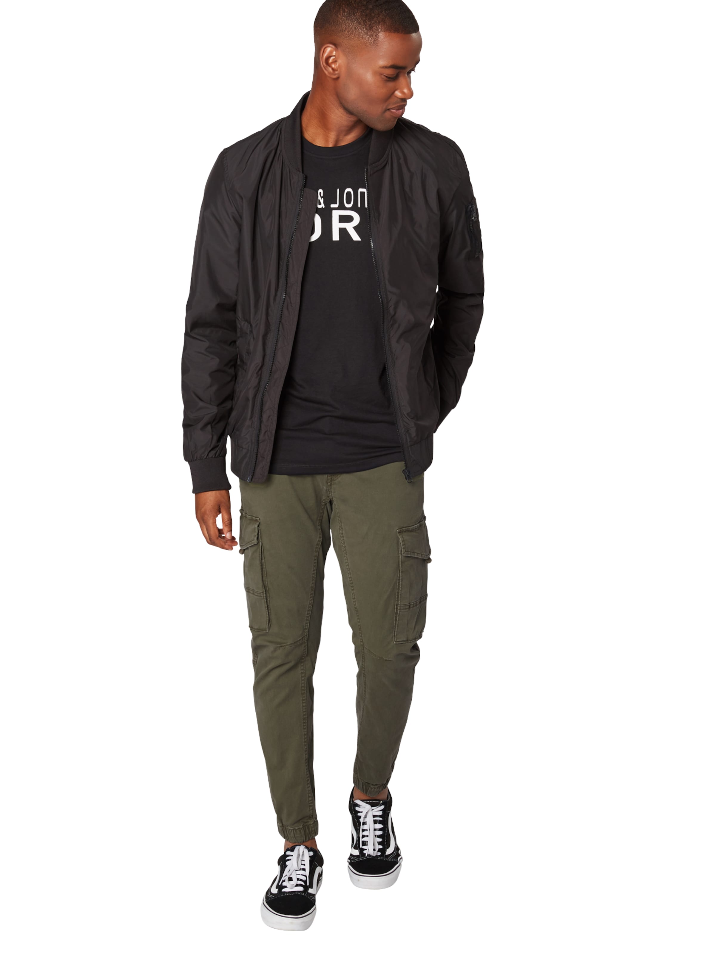 zaļš JACK & JONES Piegulošs Kargo bikses 'JJIPaul JJFlake'