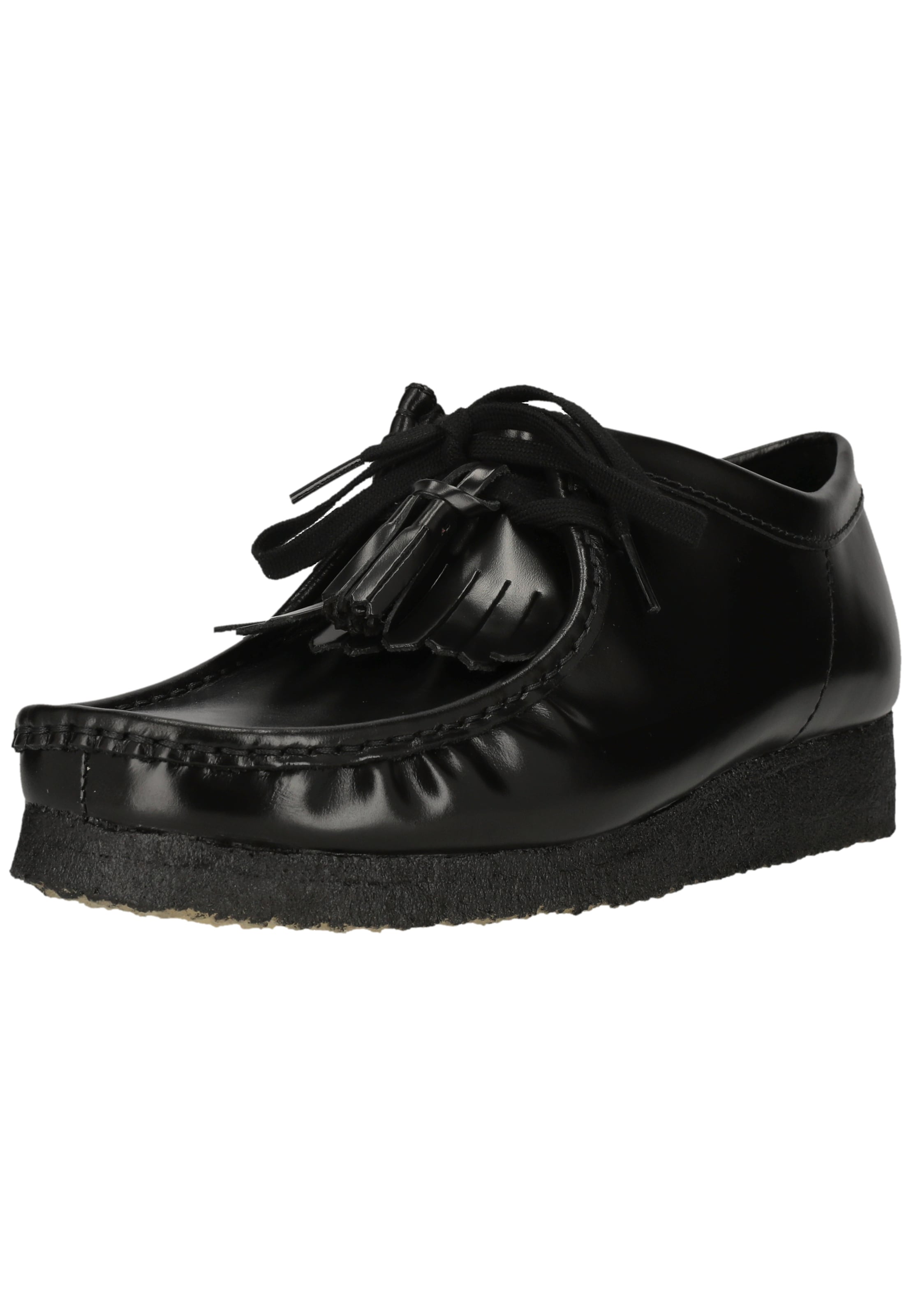CLARKS Lace-up shoe 'Wallabee' in Black: front