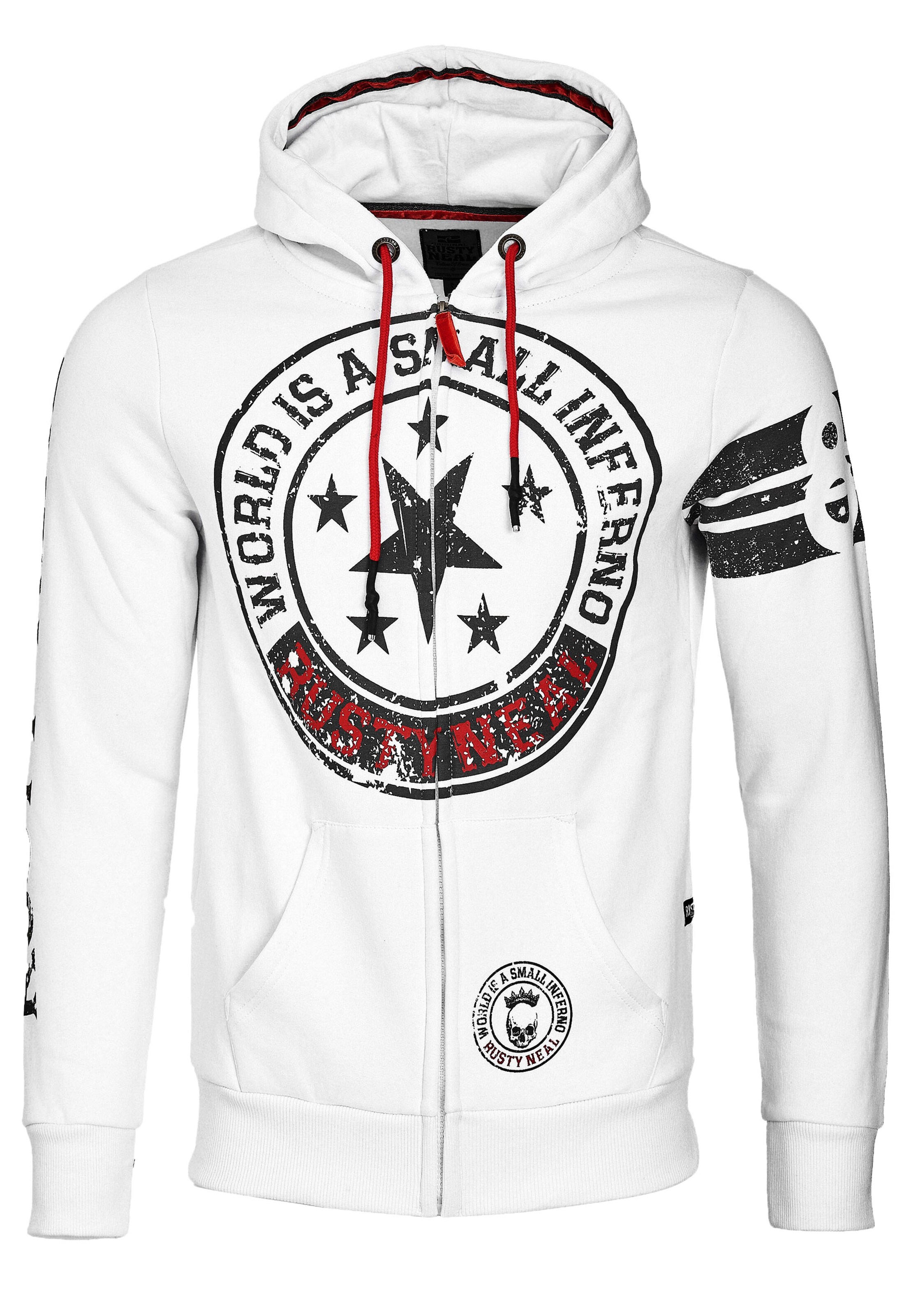 Rusty Neal Sweatjacke in Weiß: Vorderseite