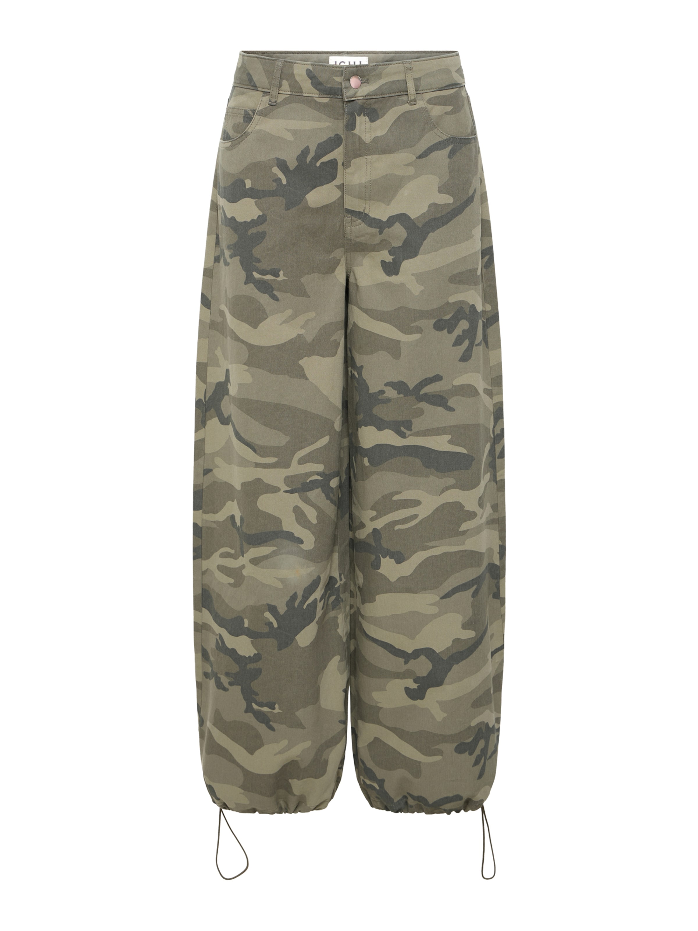 ICHI - Pierna ancha Pantalón 'IHXCARMOCA' en verde: frente