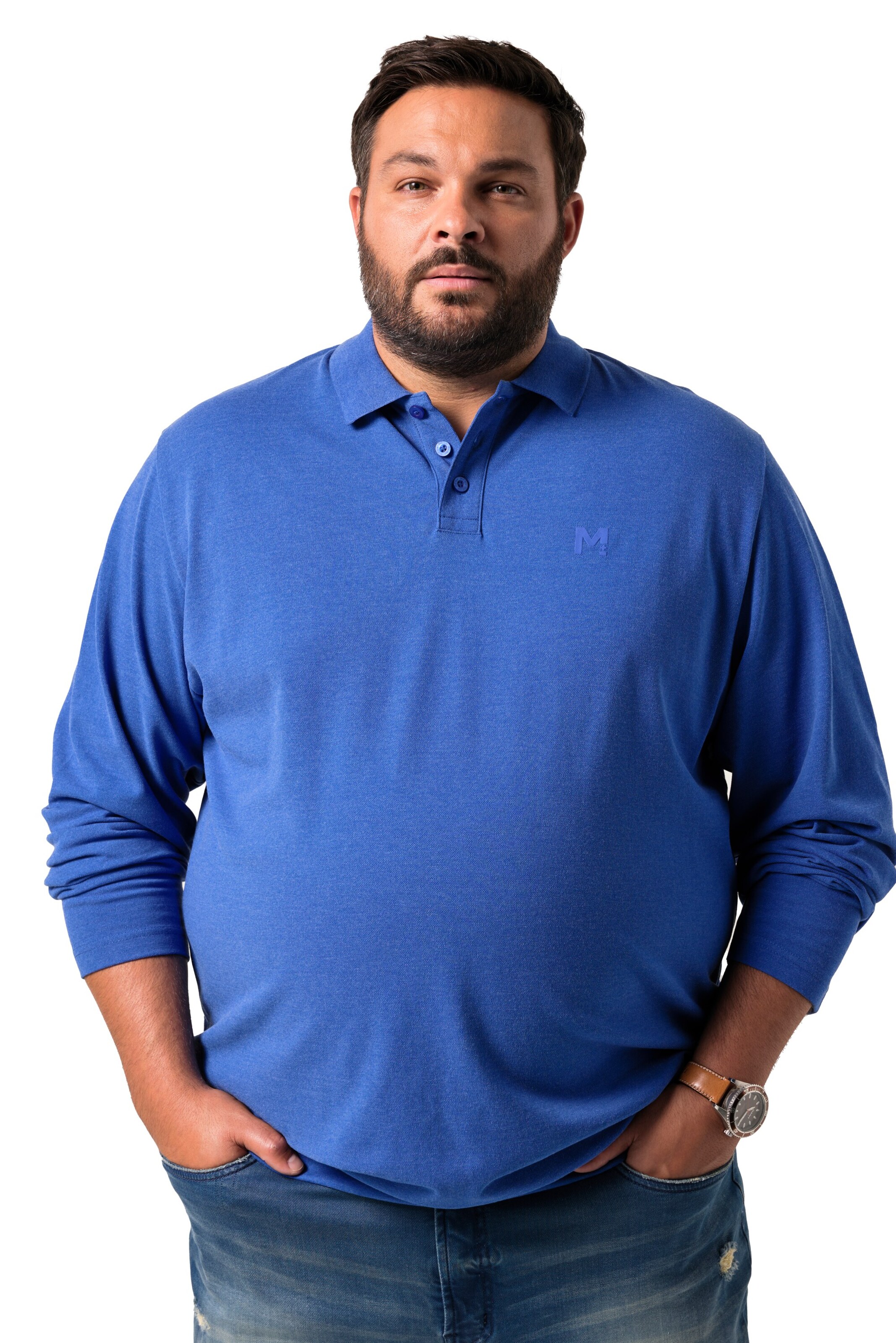 Men Plus Shirt in Blue: front