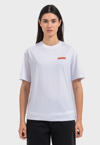 Oldskull T-Shirt 'Retro Pixel Lady' in Weiß