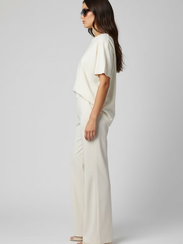 WEARABLE STORIES Wide leg Bandplooibroek 'Saar' in Beige