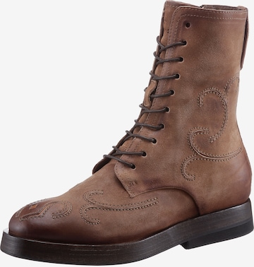 A.S.98 Lace-Up Ankle Boots in Brown: front