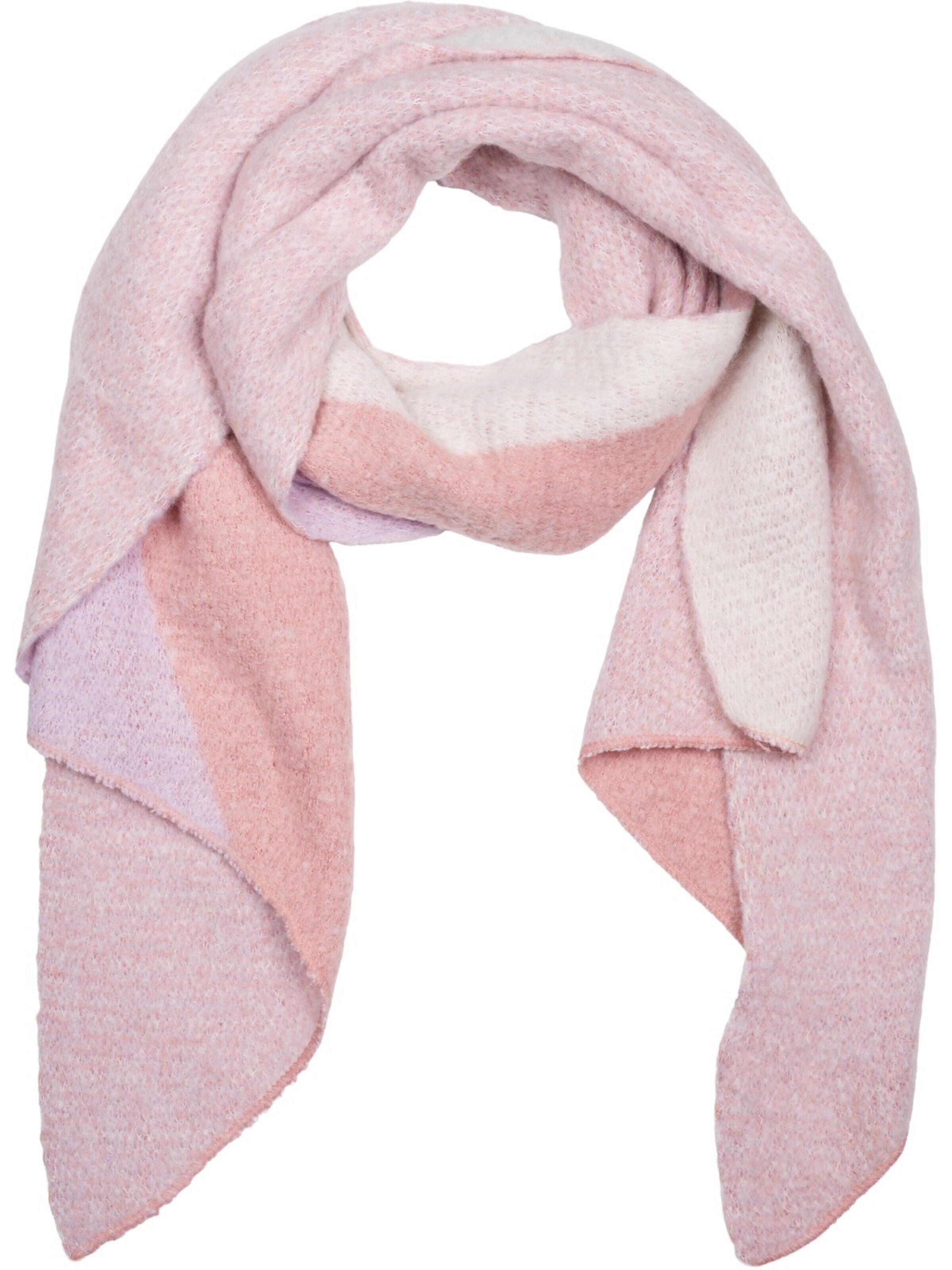 styleBREAKER Oversizeschal 'Asymmetrischer Web Schal 3-Farbig'‌‌‌‌‌‌‌ in Lila: Vorderseite