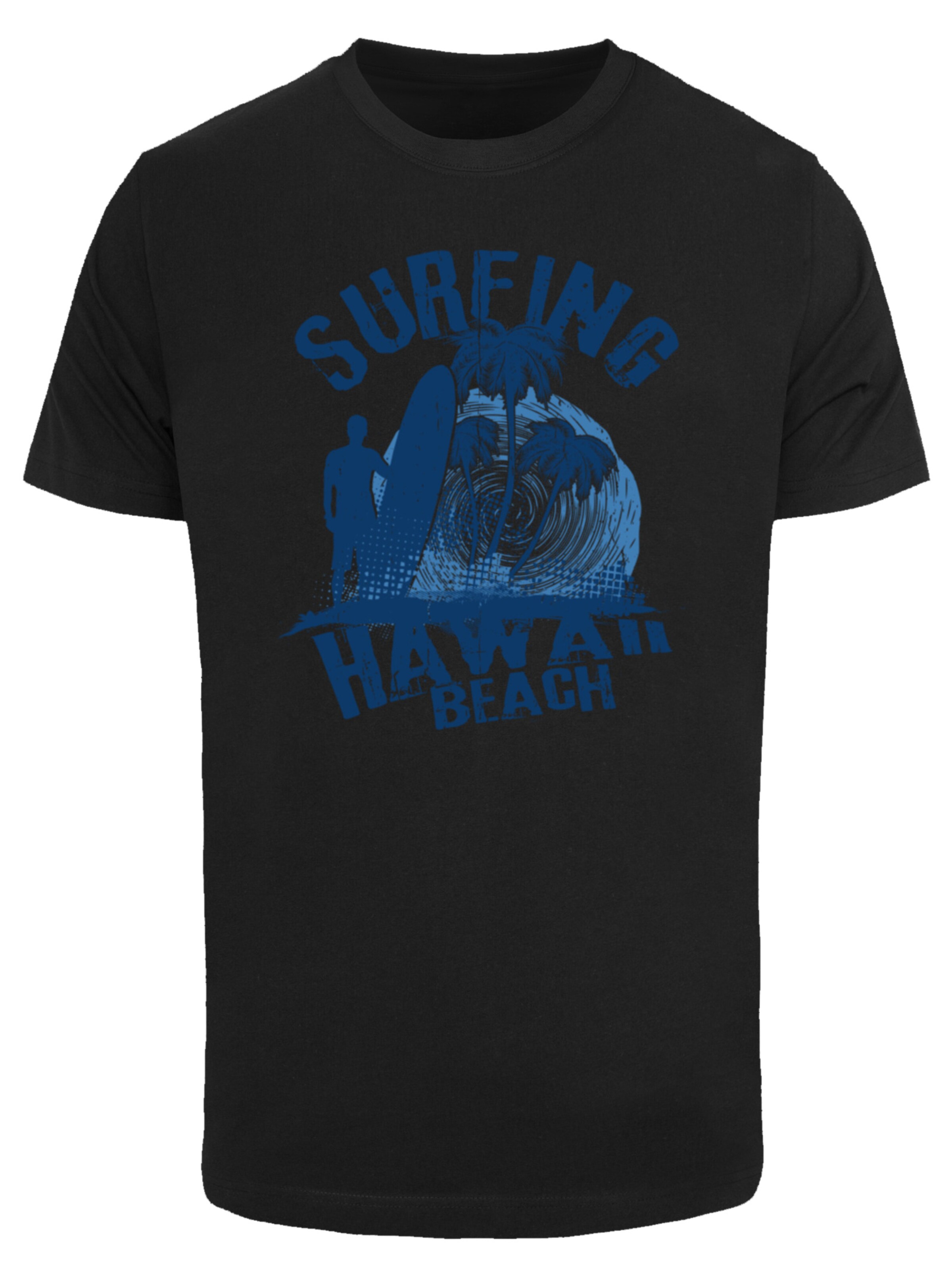 T-Shirt 'Hawaii Surf Beach Summer' F4NT4STIC en noir : devant
