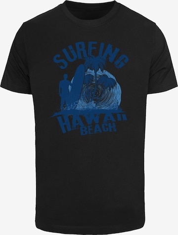 T-Shirt 'Hawaii Surf Beach Summer' F4NT4STIC en noir : devant