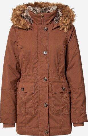 HOLLISTER Winter Parka in Brown: front