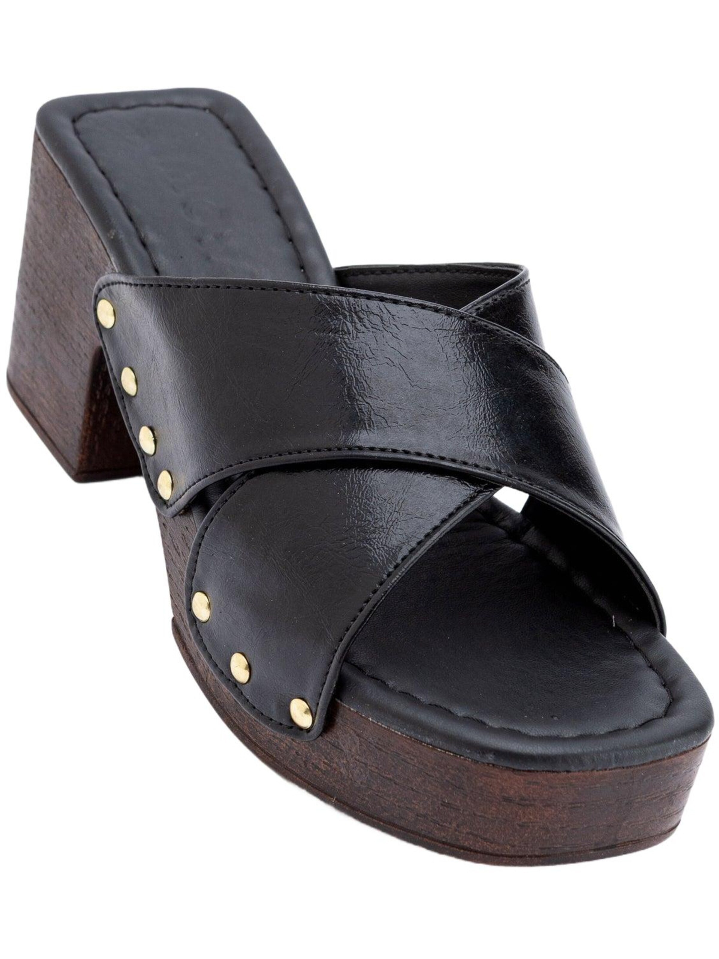 Limoya Mules 'Jamela' in Black: front
