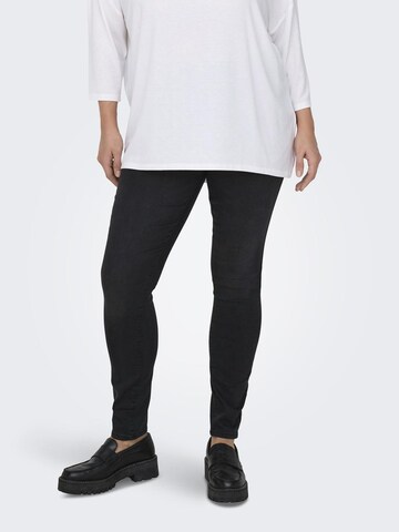 ONLY Carmakoma - Skinny Vaquero en negro: frente
