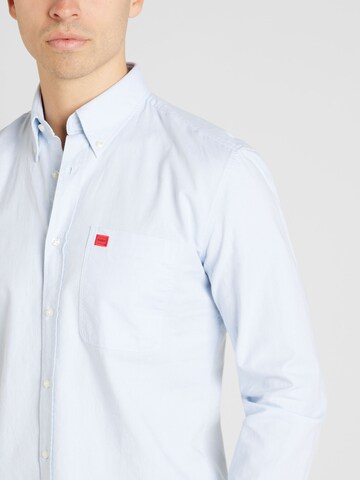 HUGO Slim fit Button Up Shirt 'Evito' in Blue