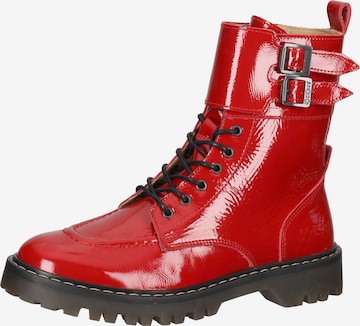 Kickers Lace-Up Ankle Boots in Red: front