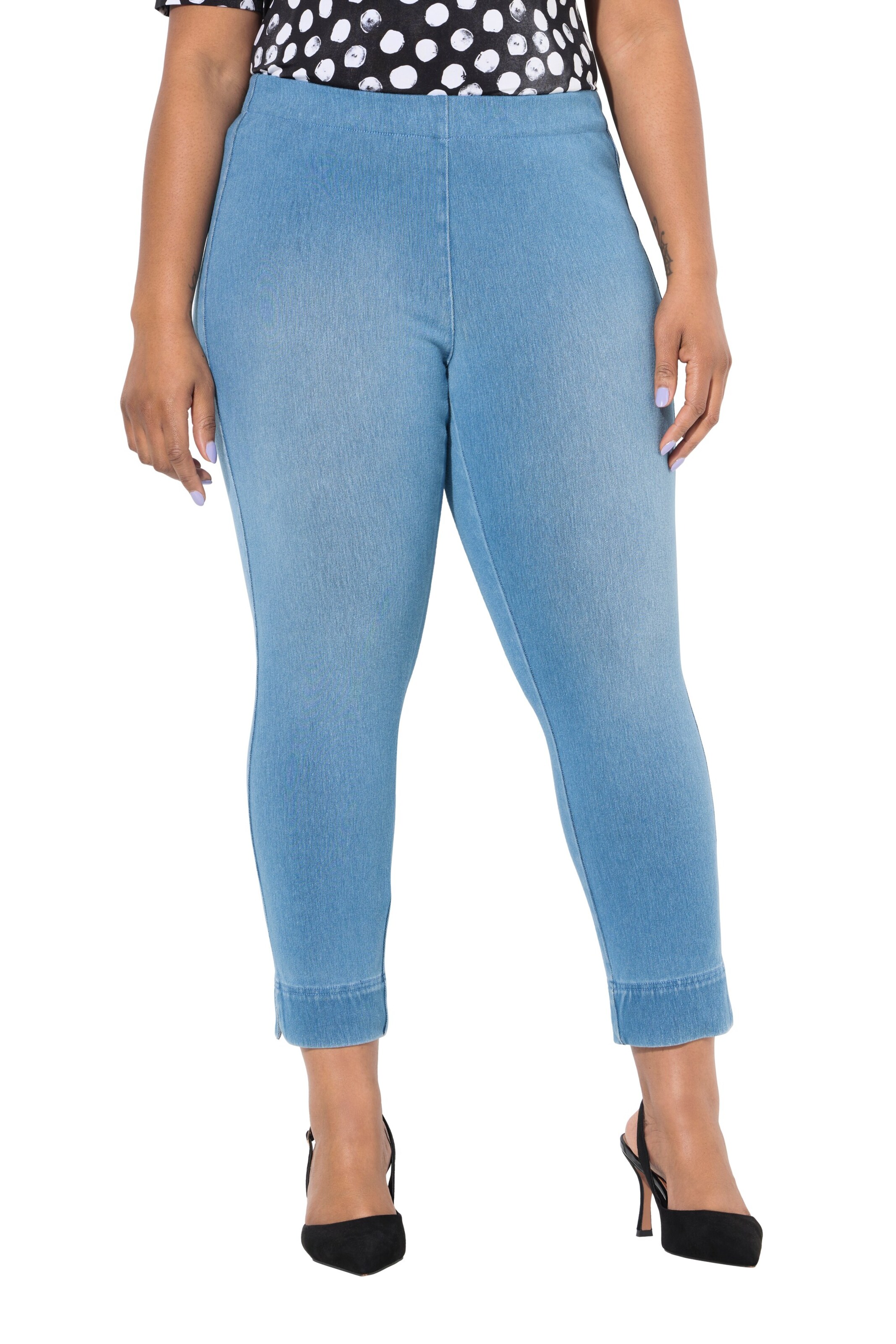 Ulla Popken Slimfit Hose 'Sienna' in Blau: Vorderseite